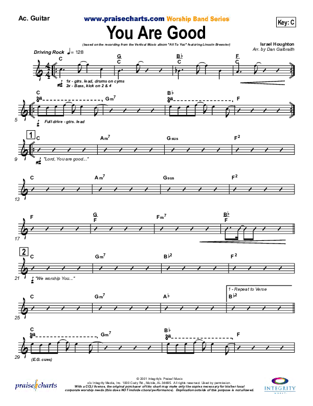 You Are Good Acoustic Guitar (Lincoln Brewster)