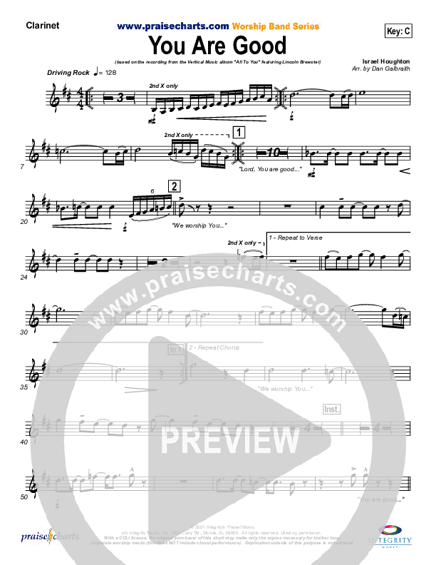 You Are Good Clarinet (Lincoln Brewster)