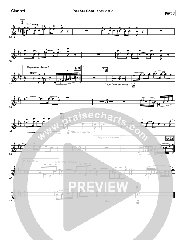 You Are Good Clarinet (Lincoln Brewster)