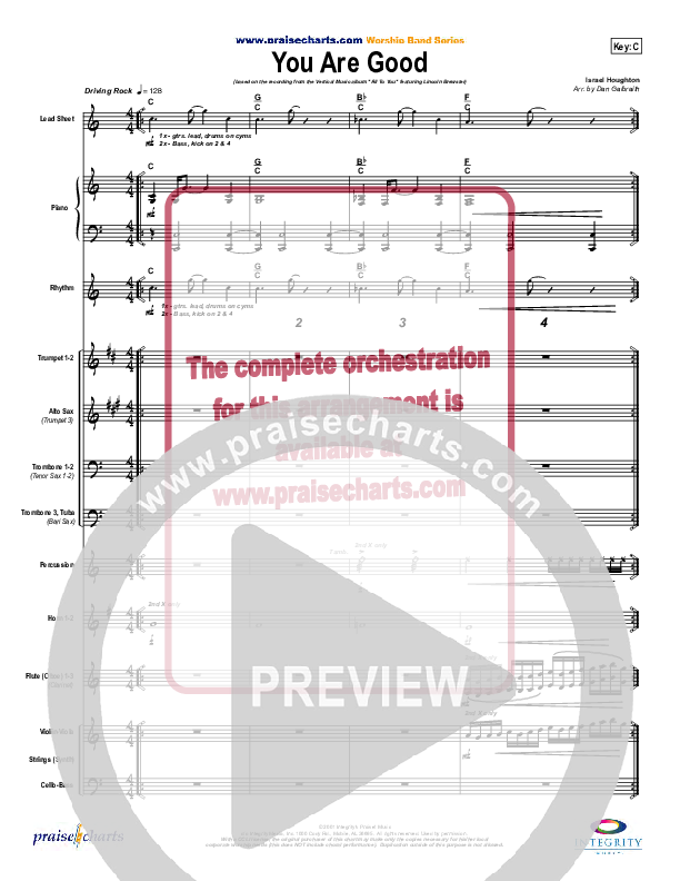 You Are Good  Conductor's Score (Lincoln Brewster)