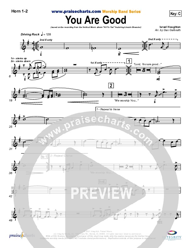 You Are Good Brass Pack (Lincoln Brewster)