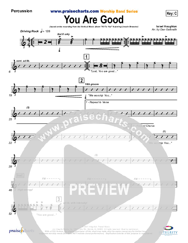 You Are Good Percussion (Lincoln Brewster)