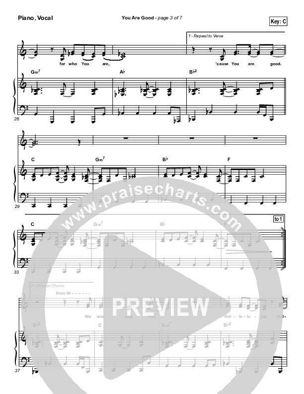 You Are Good  Piano/Vocal (SATB) (Lincoln Brewster)