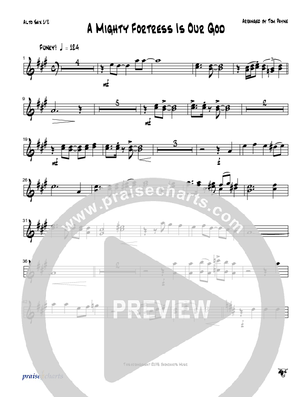 A Mighty Fortress Is Our God (Instrumental) Alto Sax 1/2 (Tom Payne)