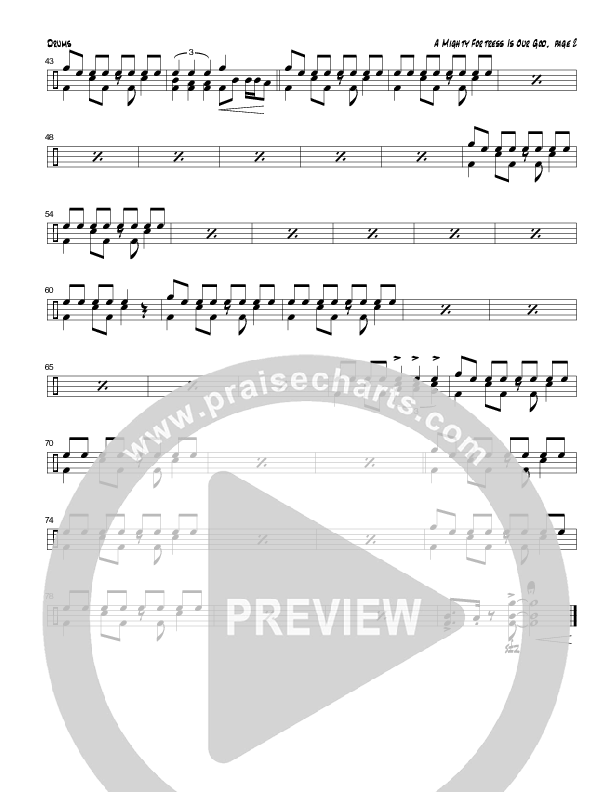 A Mighty Fortress Is Our God (Instrumental) Drum Set (Tom Payne)