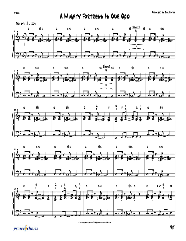 A Mighty Fortress Is Our God (Instrumental) Piano Sheet (Tom Payne)
