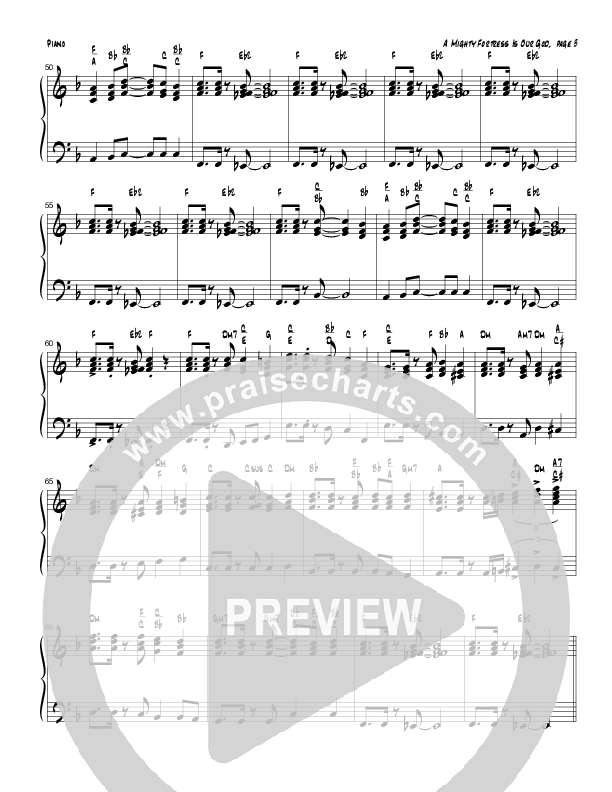 A Mighty Fortress Is Our God (Instrumental) Piano Sheet (Tom Payne)