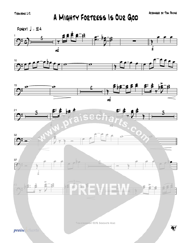 A Mighty Fortress Is Our God (Instrumental) Trombone 1/2 (Tom Payne)