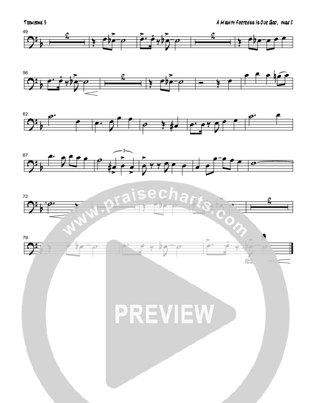 A Mighty Fortress Is Our God (Instrumental) Trombone 3 (Tom Payne)
