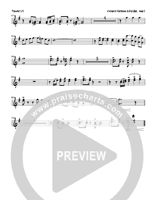 A Mighty Fortress Is Our God (Instrumental) Trumpet 1,2 (Tom Payne)