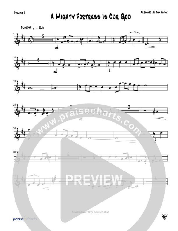 A Mighty Fortress Is Our God (Instrumental) Trumpet 3 (Tom Payne)