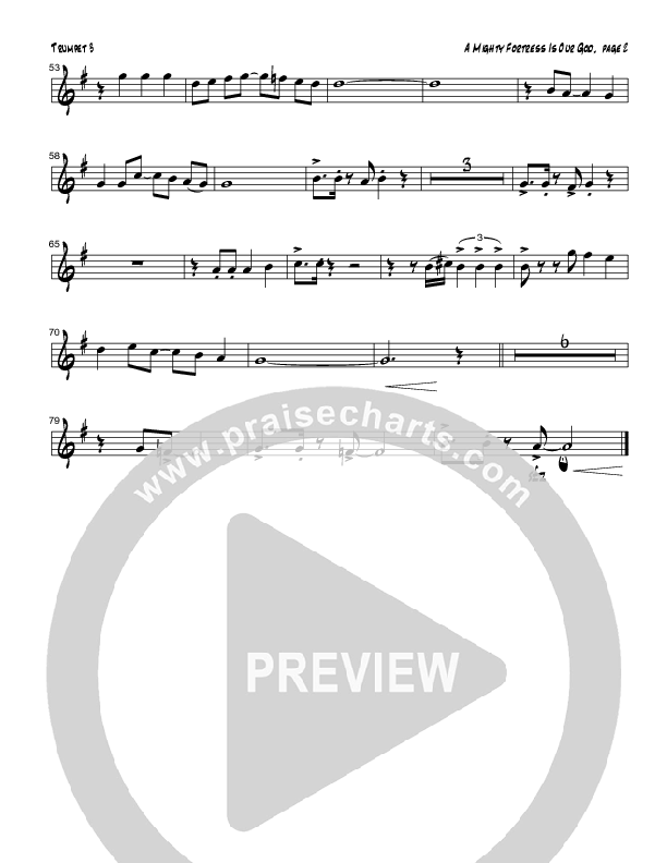 A Mighty Fortress Is Our God (Instrumental) Trumpet 3 (Tom Payne)