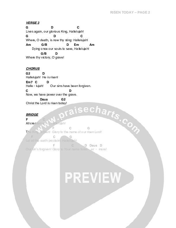 Risen Today Chords & Lyrics (G3 Worship)