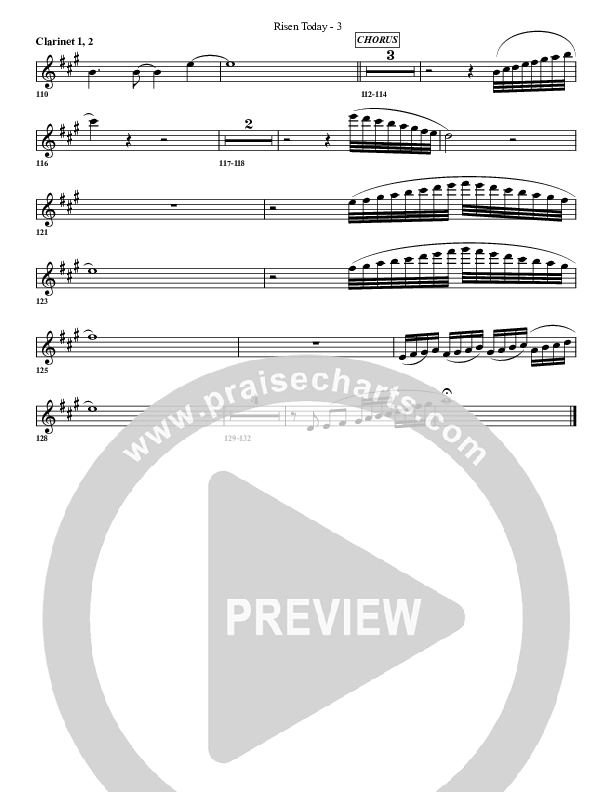 Risen Today Clarinet 1/2 (G3 Worship)