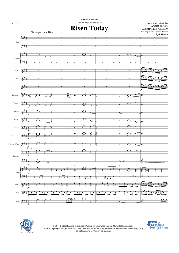 Risen Today Orchestration (G3 Worship)