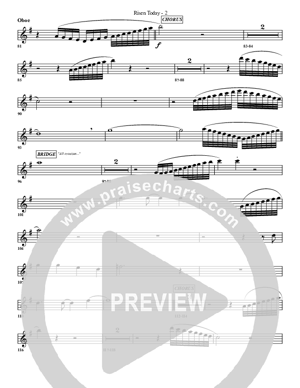 Risen Today Oboe (G3 Worship)