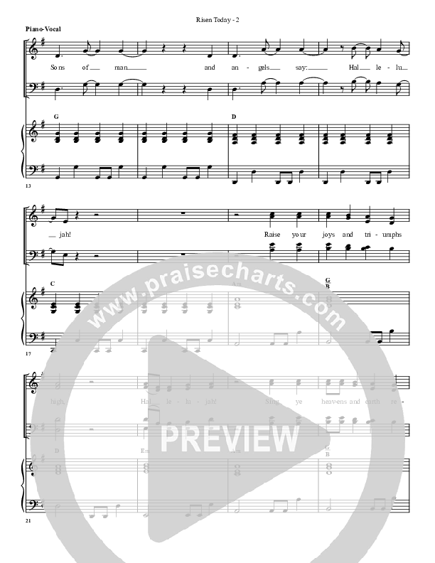 Risen Today Piano/Vocal & Lead (G3 Worship)