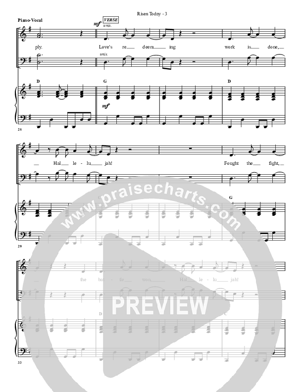 Risen Today Piano/Vocal & Lead (G3 Worship)