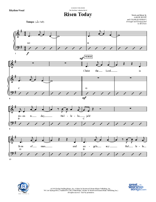 Risen Today Rhythm/Vocal (G3 Worship)