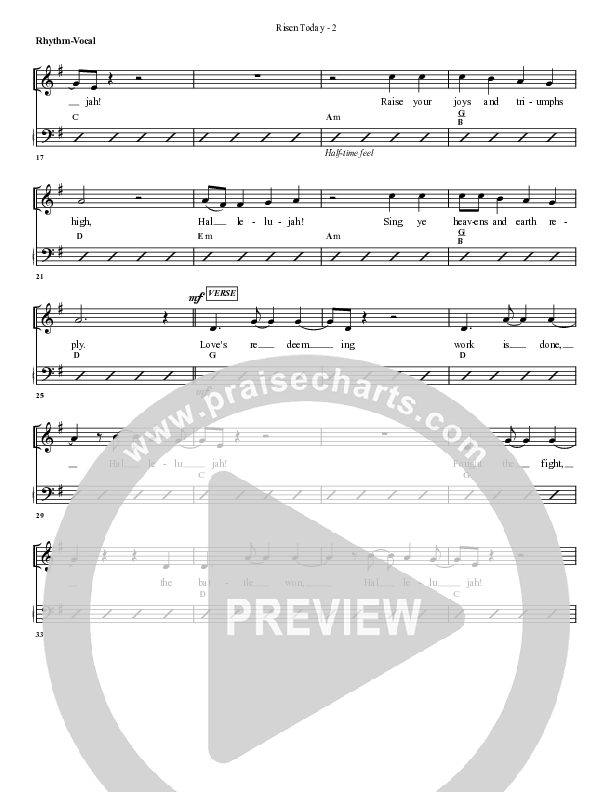 Risen Today Rhythm/Vocal (G3 Worship)