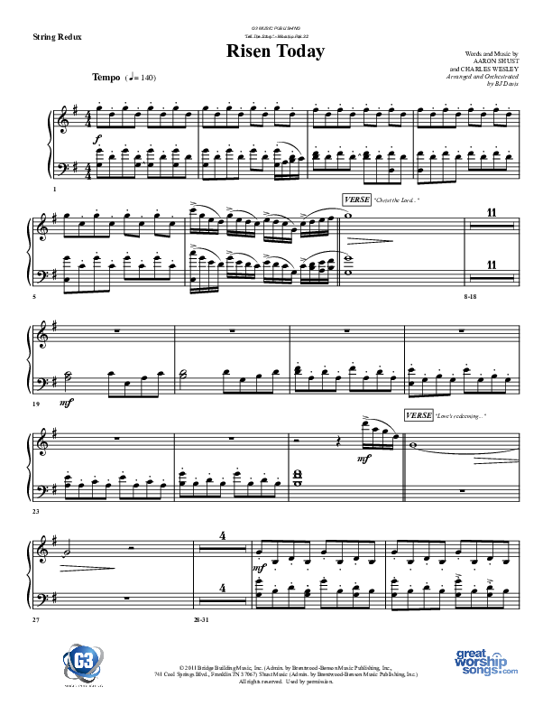 Risen Today Synth Strings (G3 Worship)