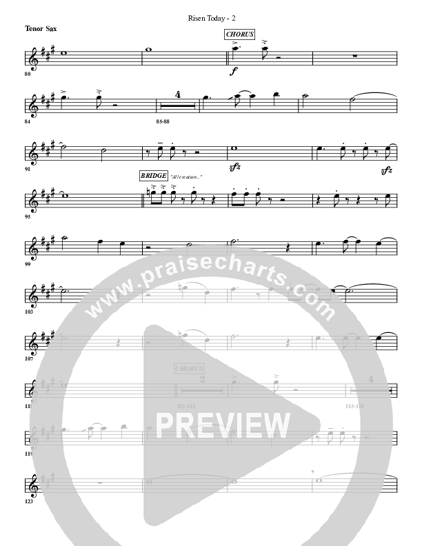 Risen Today Tenor Sax 2 (G3 Worship)