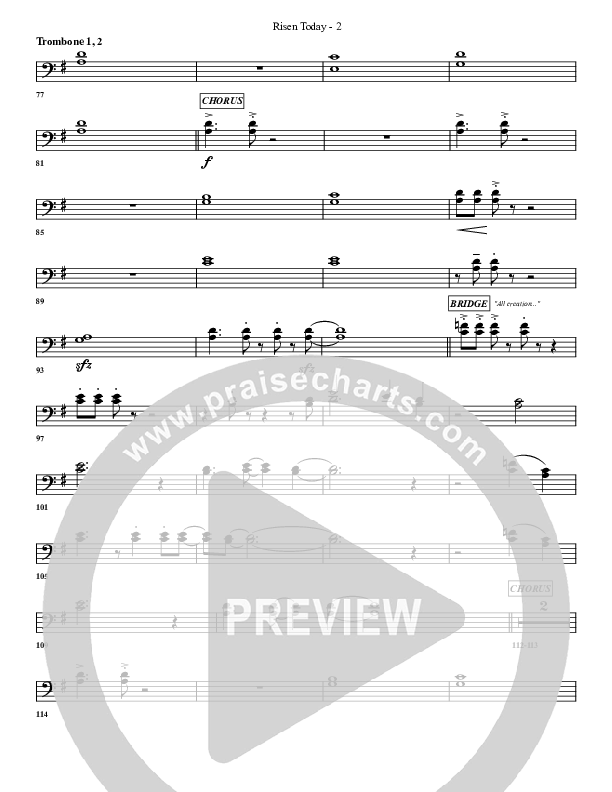 Risen Today Trombone 1/2 (G3 Worship)