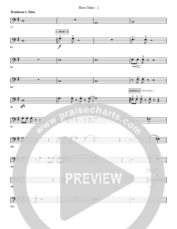 Risen Today Trombone 3/Tuba (G3 Worship)