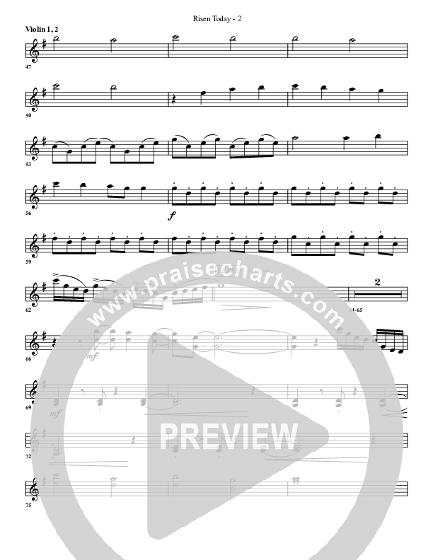 Risen Today Violin 1/2 (G3 Worship)