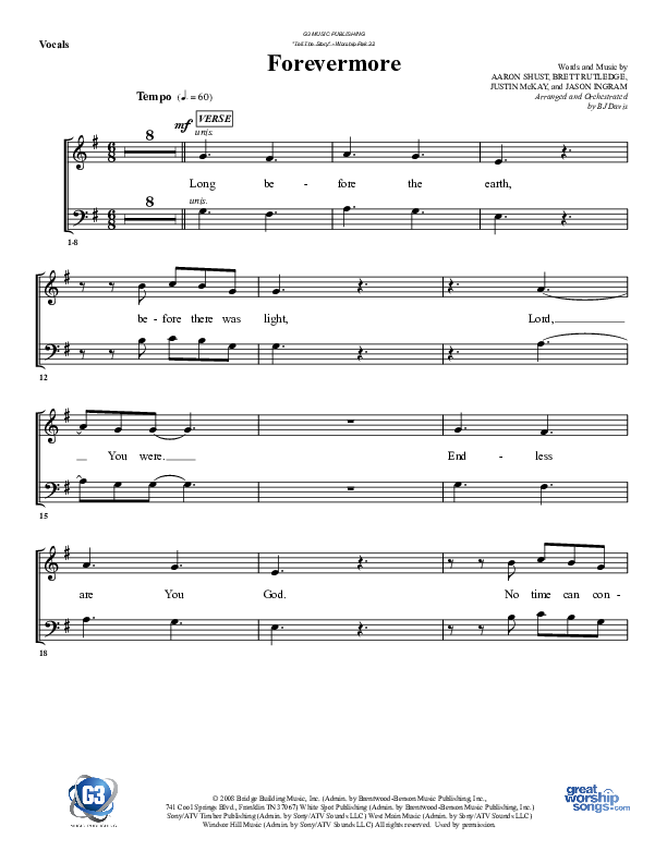 Forevermore Choir Sheet (G3 Worship)