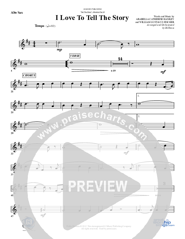 I Love To Tell The Story Alto Sax (G3 Worship)