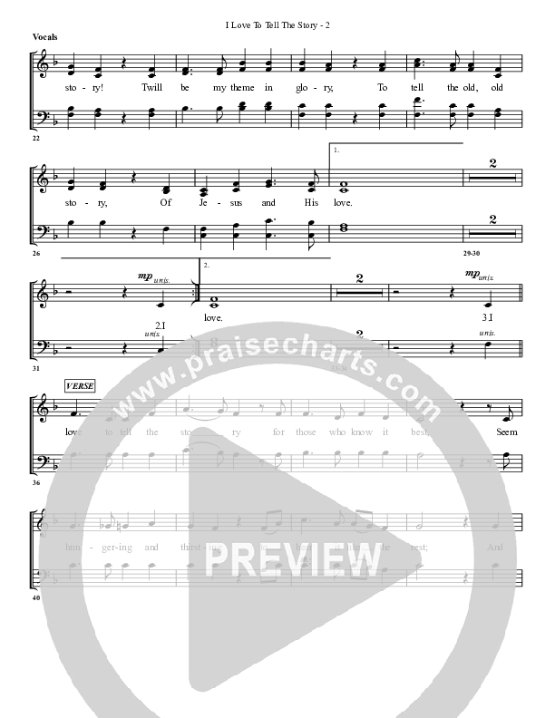 I Love To Tell The Story Lead Sheet (G3 Worship)