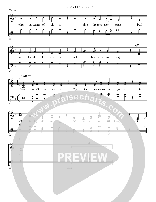 I Love To Tell The Story Lead Sheet (G3 Worship)