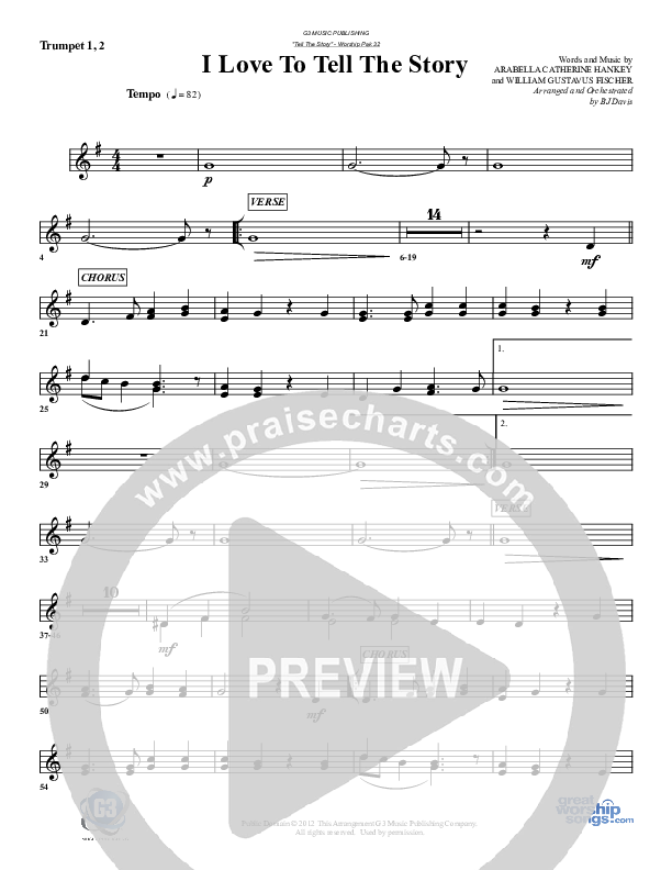 I Love To Tell The Story Trumpet 1,2 (G3 Worship)