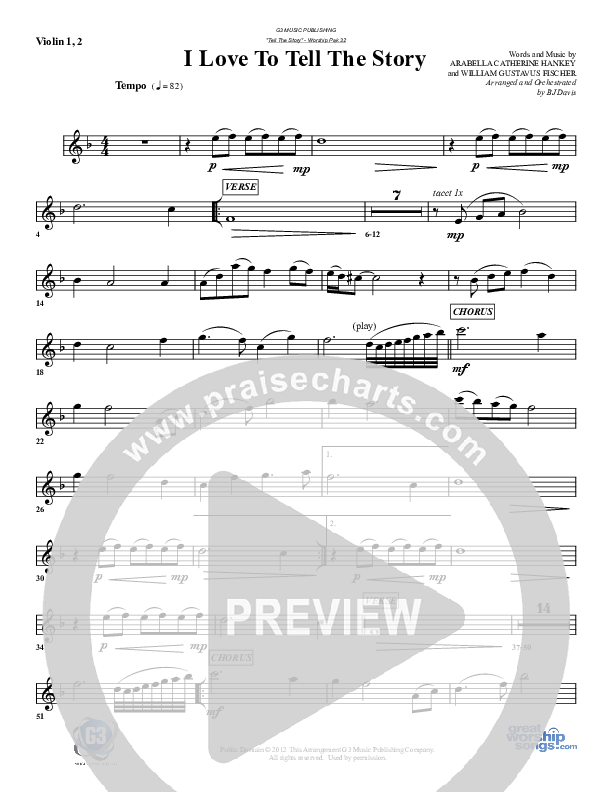 I Love To Tell The Story Violin 1/2 (G3 Worship)