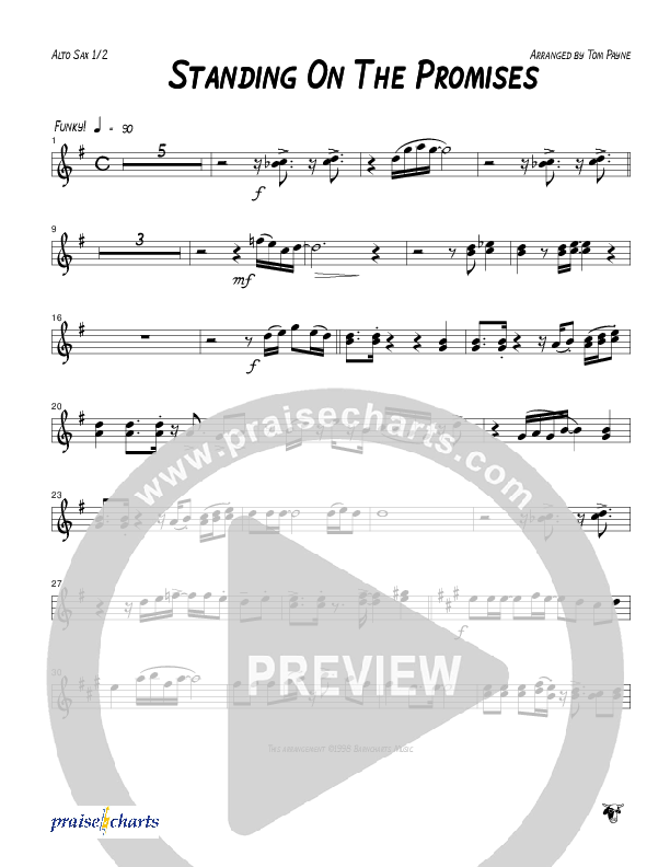 Standing On The Promises (Instrumental) Alto Sax 1/2 (Tom Payne)
