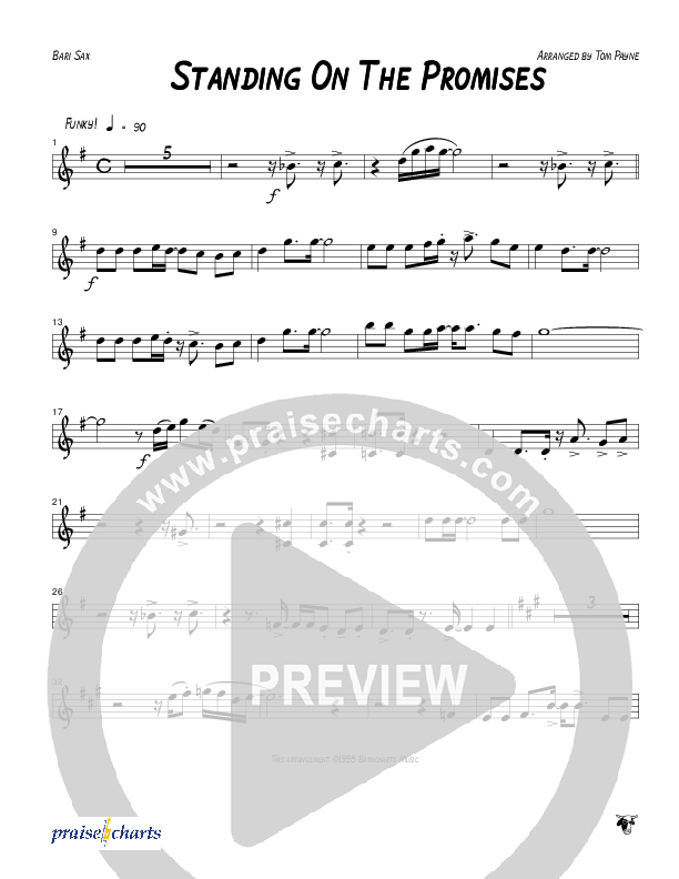 Standing On The Promises (Instrumental) Bari Sax (Tom Payne)