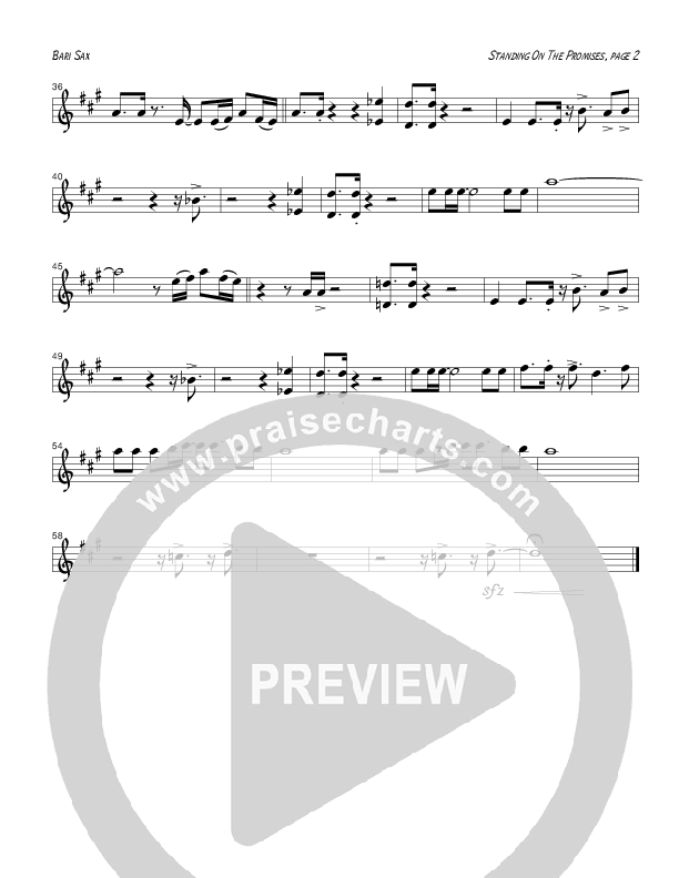 Standing On The Promises (Instrumental) Bari Sax (Tom Payne)