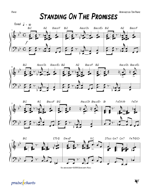 Standing On The Promises (Instrumental) Piano Sheet (Tom Payne)
