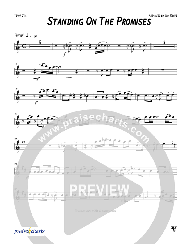 Standing On The Promises (Instrumental) Tenor Sax 2 (Tom Payne)
