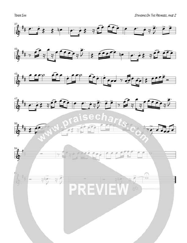 Standing On The Promises (Instrumental) Tenor Sax 2 (Tom Payne)