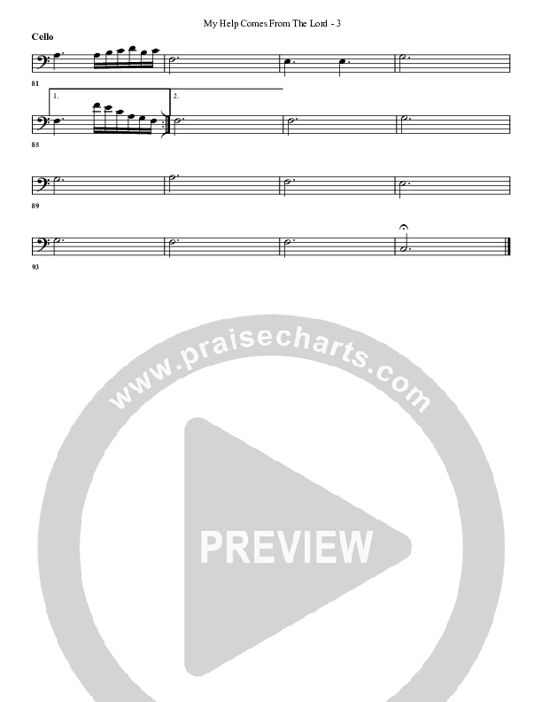 My Help Comes From The Lord Cello (G3 Worship)