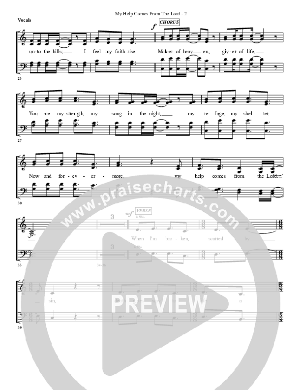 My Help Comes From The Lord Choir Sheet (G3 Worship)