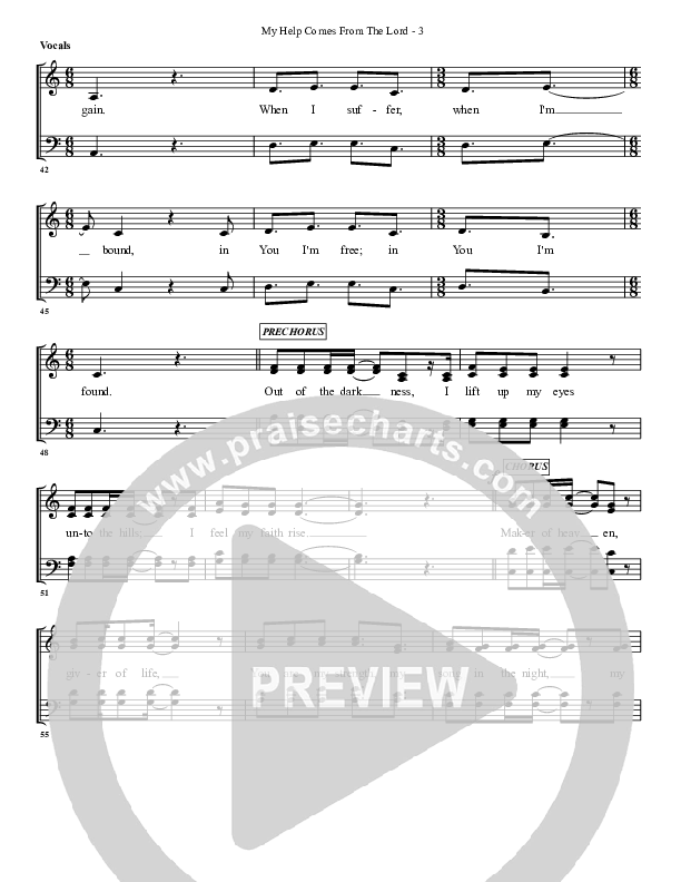 My Help Comes From The Lord Choir Sheet (G3 Worship)