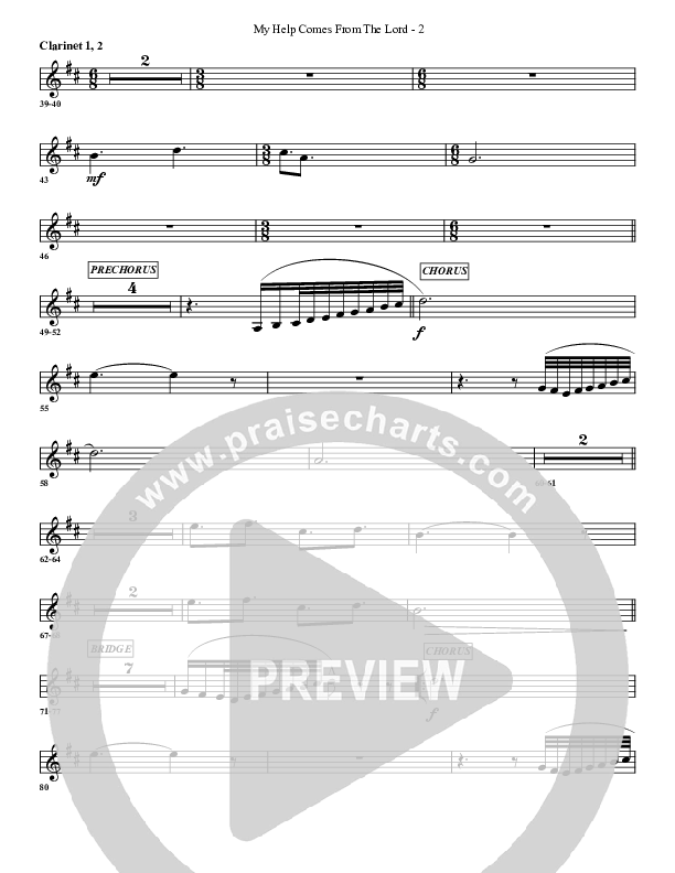 My Help Comes From The Lord Clarinet 1/2 (G3 Worship)