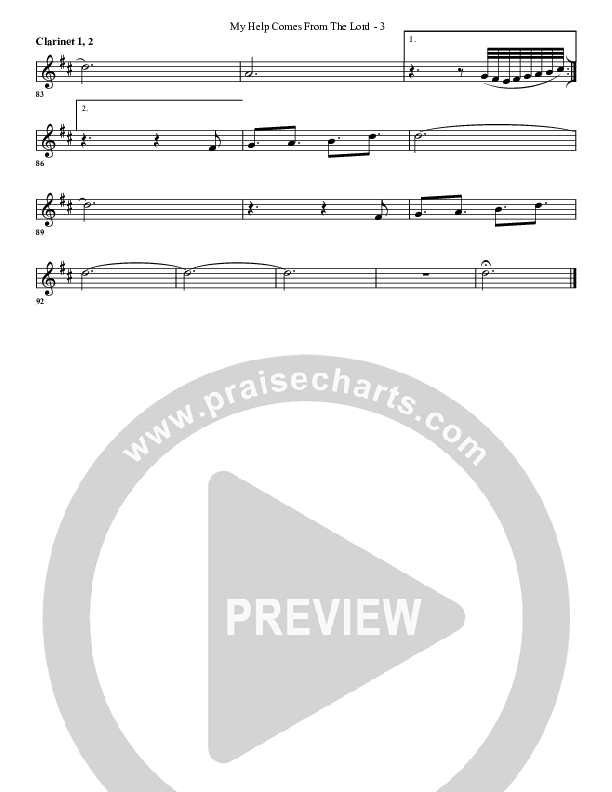 My Help Comes From The Lord Clarinet 1/2 (G3 Worship)