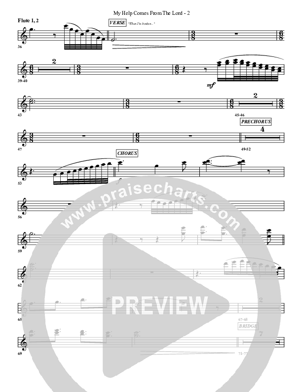 My Help Comes From The Lord Flute 1/2 (G3 Worship)