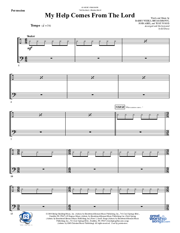 My Help Comes From The Lord Percussion (G3 Worship)