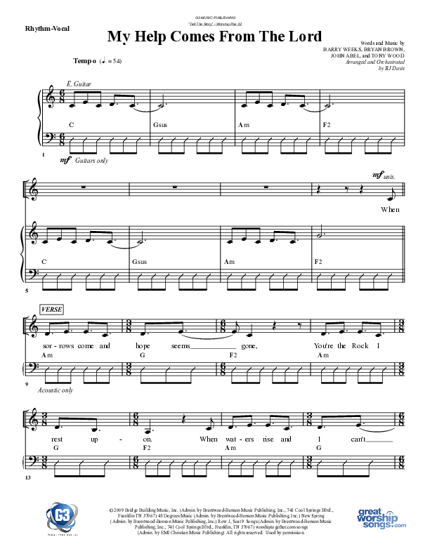 My Help Comes From The Lord Rhythm/Vocal (G3 Worship)