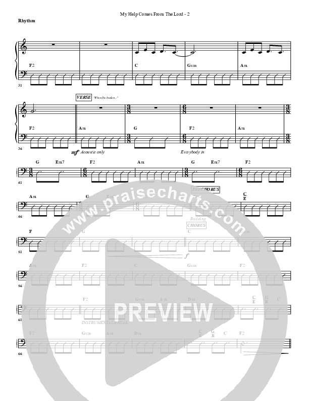 My Help Comes From The Lord Rhythm Chart (G3 Worship)